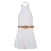 Witte linnen playsuit met kraag Zimmermann , White , Dames