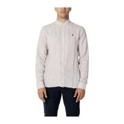 Linnen lange mouwen overhemd U.s. Polo Assn. , Beige , Heren