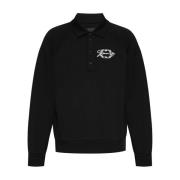 Polo Sweatshirt met Stijlvol Borduursel Givenchy , Black , Heren