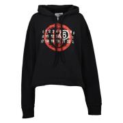 Zwarte hoodie met rode slangprint MM6 Maison Margiela , Black , Dames