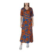 Elegante Viscose Midi Jurk b.young , Multicolor , Dames