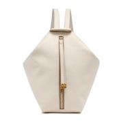 Witte Gehamerd Leren Rugzak Gianni Chiarini , White , Dames