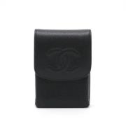 Pre-owned Leather home-office Chanel Vintage , Black , Dames