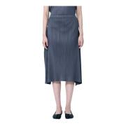 Geplooide Vierkante Rok Elastische Tailleband Issey Miyake , Gray , Da...