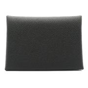 Pre-owned Leather wallets Hermès Vintage , Black , Heren