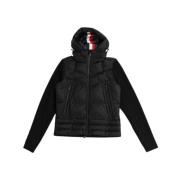 Zwarte cardigan met rits en capuchon Moncler , Black , Heren