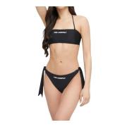 Dames Bandeau Badpak met Logo Karl Lagerfeld , Black , Dames