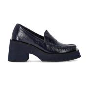 Marineblauwe hakken loafer met plateauzool Paloma Barceló , Blue , Dam...