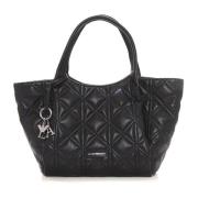 Gewatteerde Winkel Tas met Dubbele Handvatten Emporio Armani , Black ,...