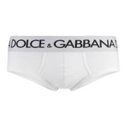 Katoenen slipset met logoband Dolce & Gabbana , White , Heren