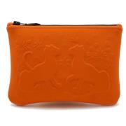 Pre-owned Canvas clutches Hermès Vintage , Orange , Dames