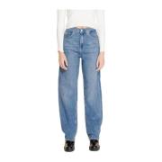 Blauwe Katoenmix Jeans voor Vrouwen Calvin Klein Jeans , Blue , Dames