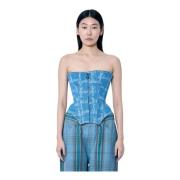 Logo Motif Denim Korset Vivienne Westwood , Blue , Dames