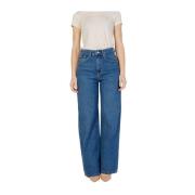 Blauwe Baggy Katoenen Jeans Only , Blue , Dames