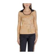 Beige Katoen Blend T-Shirt Dames Collectie Alviero Martini 1a Classe ,...