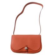 Pre-owned Leather shoulder-bags Hermès Vintage , Orange , Dames