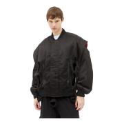 Glanzende Tunnel Bomber Jas Walter Van Beirendonck , Black , Heren