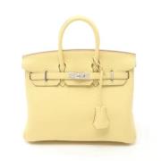 Pre-owned Leather handbags Hermès Vintage , Yellow , Dames