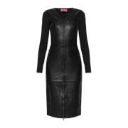 Leren jurk L-Ola Diesel , Black , Dames