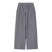 Grijze Gestreepte Rechte Broek Max Mara , Gray , Dames