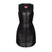 Leren jurk L-Ilith Diesel , Black , Dames