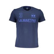 Blauw Katoenen Heren T-shirt La Martina , Blue , Heren