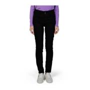 Slim Fit Katoenmix Jeans Street One , Black , Dames