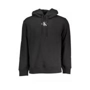 Zwarte katoenen hoodie voor mannen Calvin Klein , Black , Heren