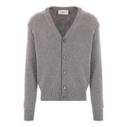 Grijze Cashmere Cardigan Gebreide Trui Ami Paris , Gray , Heren