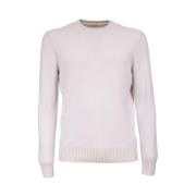 Kasjmier Geribbelde Crewneck Trui Gran Sasso , Beige , Heren