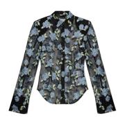 Transparante shirt met bloemenmotief Rotate Birger Christensen , Black...