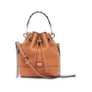 Bruin Leren Bucket Tas Ninon Lancel , Brown , Dames