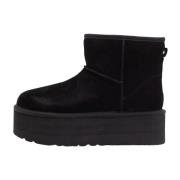 Klassieke Mini Platform Zwarte Laarzen UGG , Black , Dames