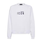 Witte Relax Fit Crewneck Sweater Dsquared2 , White , Heren