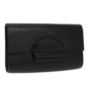 Pre-owned Leather clutches Louis Vuitton Vintage , Black , Dames