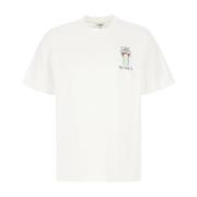 Stijlvol Katoenen T-shirt voor Mannen Casablanca , White , Heren