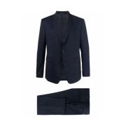 Navy blauw wollen pak met inkeping revers Reveres 1949 , Blue , Heren