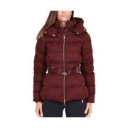 Korte Nylon Jacquard Bordeaux Jas Elisabetta Franchi , Red , Dames