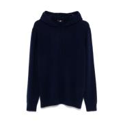 Navy Blauw Kasjmier Fleece Hoodie 7 For All Mankind , Blue , Heren