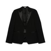 Zwarte T-Bar Jas met Schoudervullingen Alexander McQueen , Black , Her...