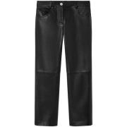 Zwarte leren klassieke rechte jeans Versace , Black , Dames