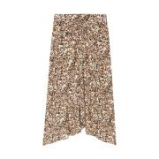 Bruine Abstract Patroon Zijde Mix Rok Isabel Marant , Brown , Dames