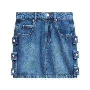 Blauwe Denim Rok met Logopatch Isabel Marant Étoile , Blue , Dames