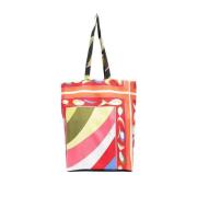 Rode Abstract Patroon Print Tote Tas Emilio Pucci , Multicolor , Dames