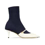 Navy Blauw Leren Puntige Neus Hakken Jimmy Choo , Blue , Dames