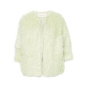 Groene Wol-Mohair Faux-Fur Coconjas Dries Van Noten , Green , Dames