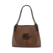 Iconische bucket bag met paisley print Etro , Brown , Dames