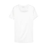 Witte Satijnen Crew Neck T-shirt Mazzarelli , White , Dames