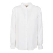 Linnen Marine Shirt met Puntkraag Barbour , White , Dames