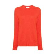 Klaproos Rood Wollen Mix Gebreide Trui Jil Sander , Red , Dames